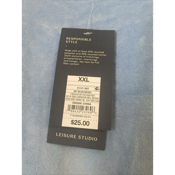 Women's Leisure Studio Velour Pullover Sweatshirt Universal Thread Sky Blue XXL - Picture 3 of 5